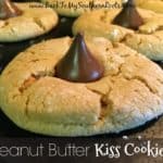 Picture of peanut butter kiss cookies on a counter.