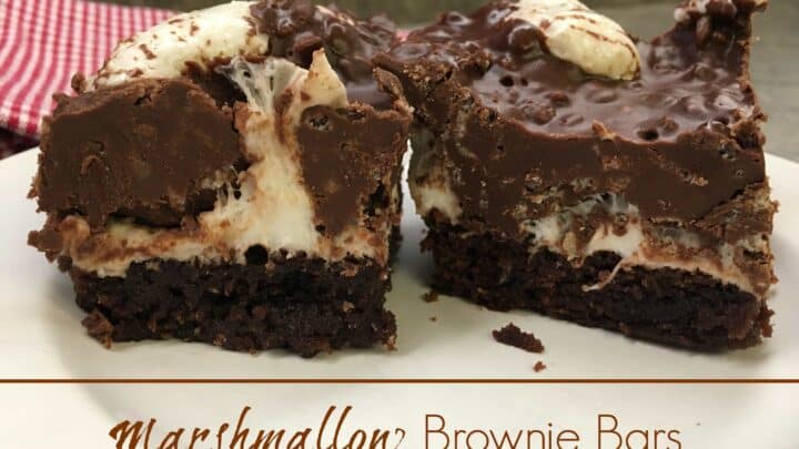 Marshmallow Brownie Bars are so easy to make. The chocolatey chewy combination tastes amazing. Try making these for your next party.
