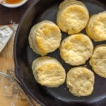 Buttermilk biscuits in a cast iron skillet