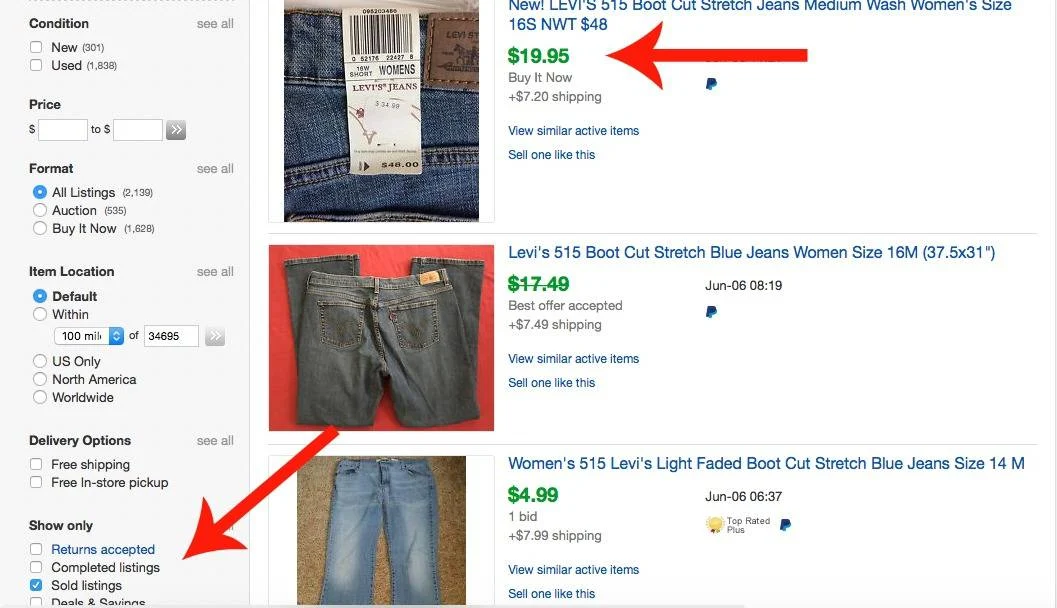 best jeans to sell on ebay