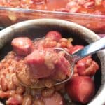 Baked Beans and Weenies are a great meal for dinner, football parties, or a picnic. Holidays are a great time to make baked beans and weenies.