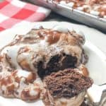 Simple Chocolate Cake Recipe with chocolate frosting and marshmallows