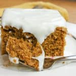 Pumpkin spice cake recipe is easy and quick to make and has a delicious cream cheese frosting.