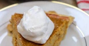 Picture of pumpkin pie on a plate