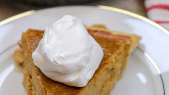 Picture of pumpkin pie on a plate