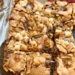 Picture of S'mores in a glass baking dish.