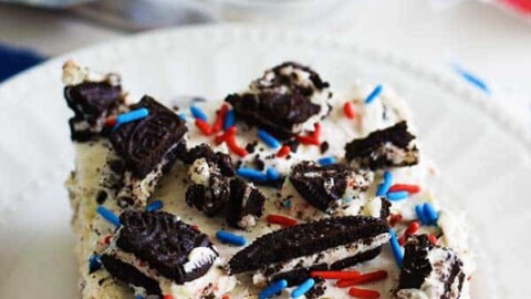 Image for No Bake Fireworks Oreo Cheesecake Bars