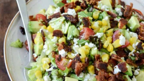Image for BLT Chopped Salad with Corn, Feta + Avocado - How Sweet Eats