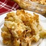 Funeral potatoes on a plate