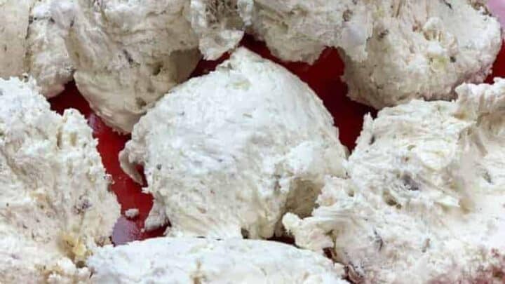 Divinity candy on a red plate