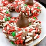 Thumbprint cookies on a plate