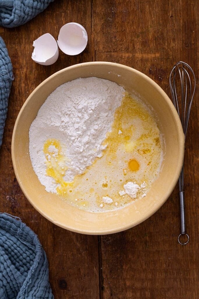 Mixing ingredients for cake