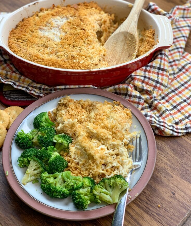 Ritz Cracker Chicken Casserole Recipe - Back To My Southern Roots