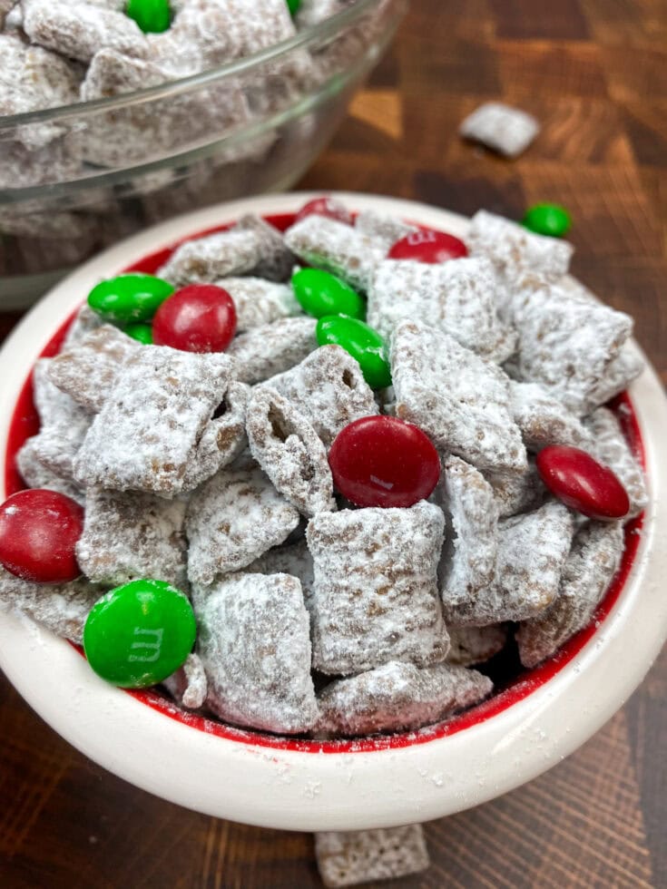 Christmas Chocolate Puppy Chow aka Muddy Buddies - Back To My Southern ...