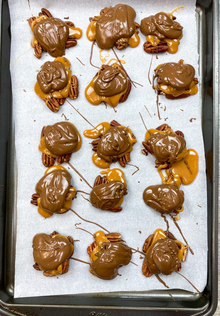 Homemade Chocolate Pecan Turtle Clusters Recipe Back To My Southern Roots