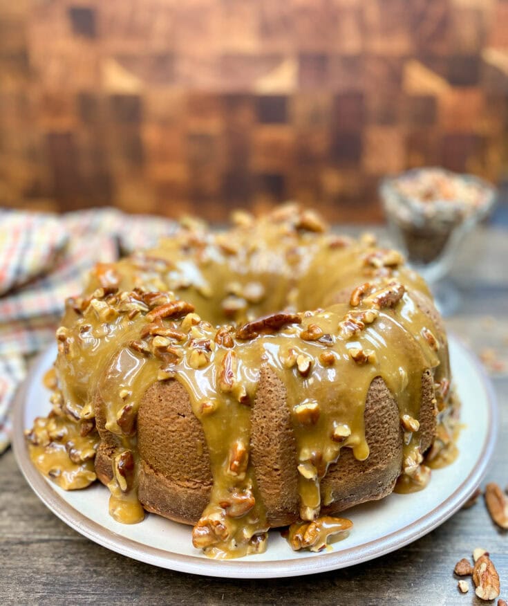 Brown Sugar Pound Cake With Butter Pecan Glaze Back To My Southern Roots