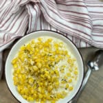 Creamed corn in a bowl.
