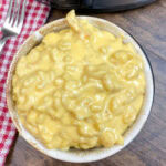 Crock Pot macaroni and cheese in a bowl.