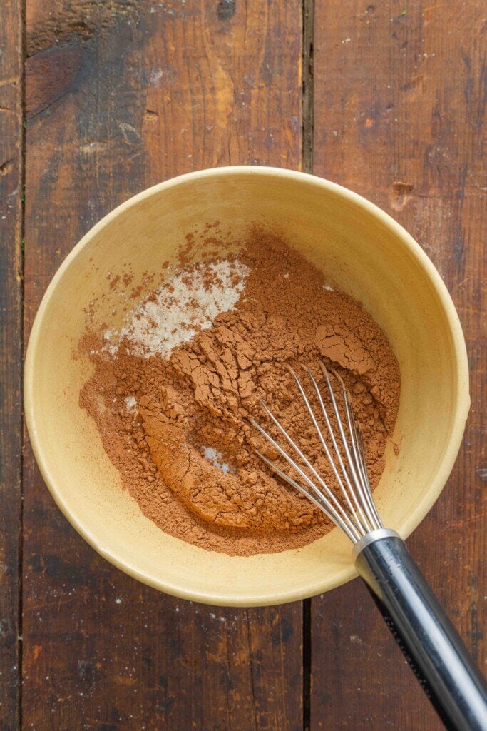 Dry ingredients in a bowl. 