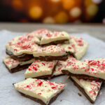 Peppermint bark on parchment paper