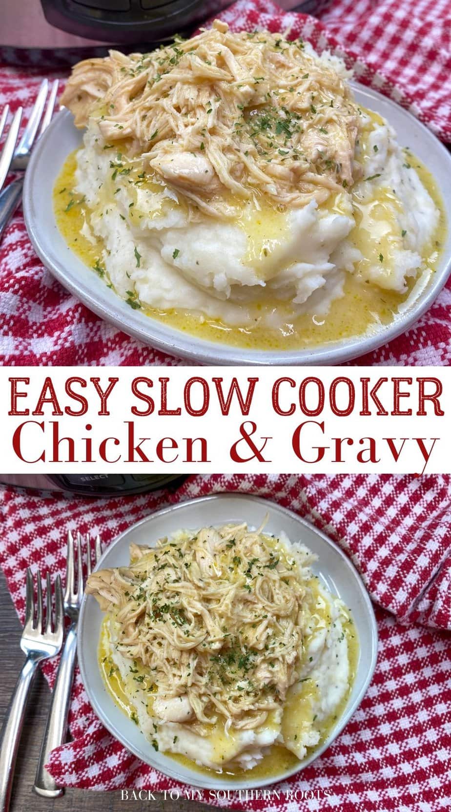 Easy Slow Cooker Chicken and Gravy Recipe Back To My Southern Roots