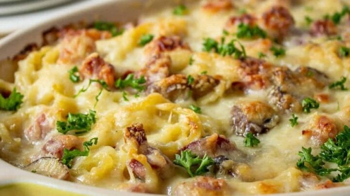 Ham tetrazzini in a bowl