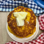 Fried cornbread with melting butter on top