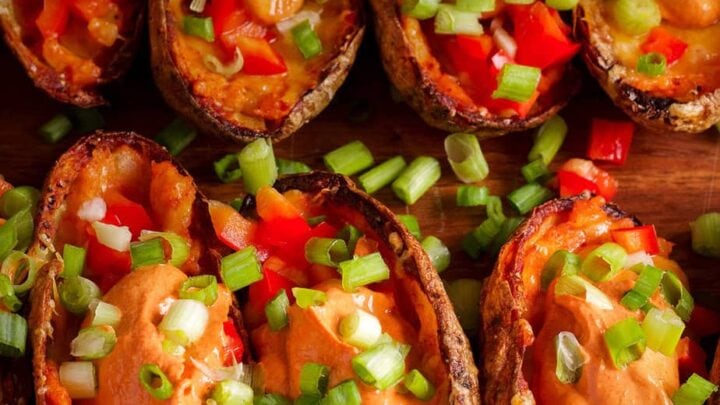 Image for Crispy Baked Potato Skins with Kimchi and Gochujang