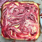 baked red velvet swirl brownies
