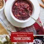 Cranberry sauce recipes in a grid for Pinterest.