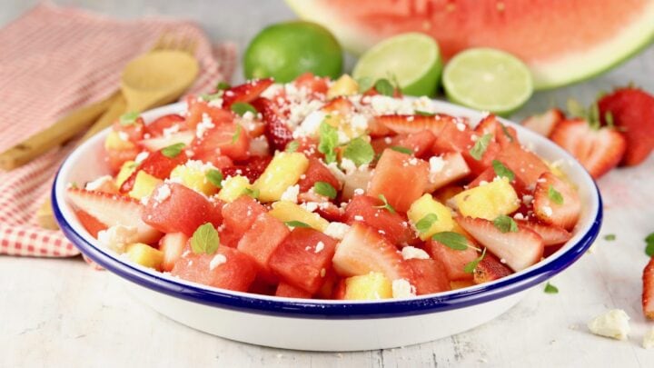Image for Easy Watermelon Salad {with Feta & Lime Dressing}