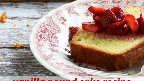 Image for Vanilla Pound Cake Recipe with Easy Strawberry Sauce