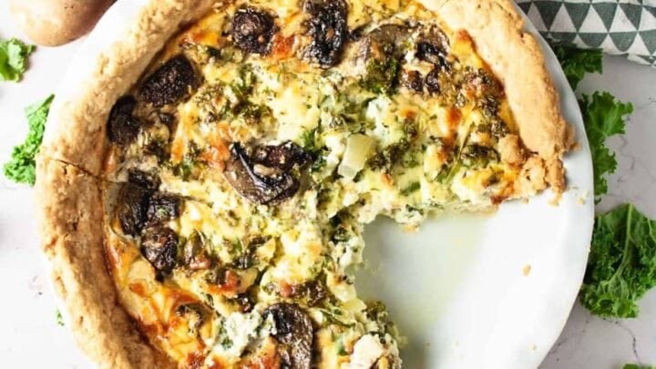 Image for Best Kale, Mushroom, Feta & Onion Quiche - The Littlest Crumb