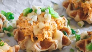 Image for Buffalo Hummus Chicken Waffle Bites