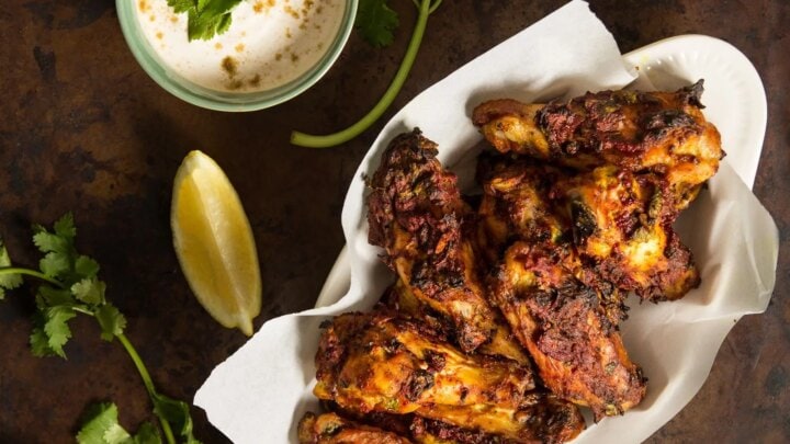 Image for Baked Tandoori Chicken Wings with Cumin Yogurt Dip