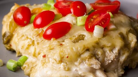 Image for Chicken Enchiladas Verdes {Quick, Easy, and Cheesy}