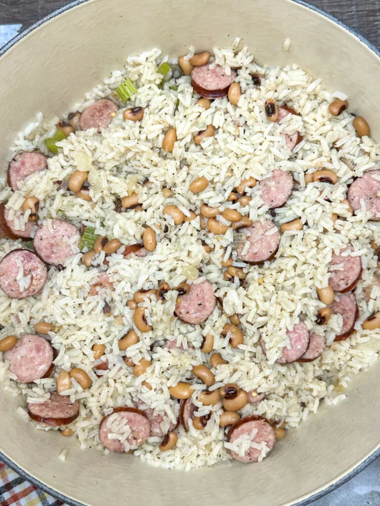 Hoppin' John in a large saucepan.