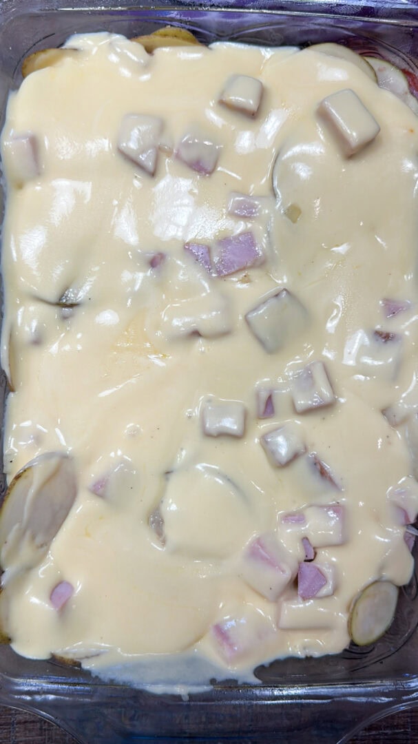 The Best Cheesy Au Gratin Potatoes And Ham Recipe Back To My Southern Roots