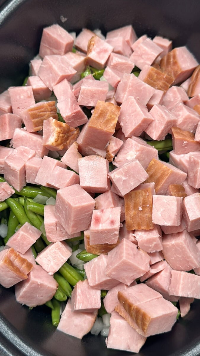 Easy Slow Cooker Green Beans And Ham Recipe Back To My Southern Roots