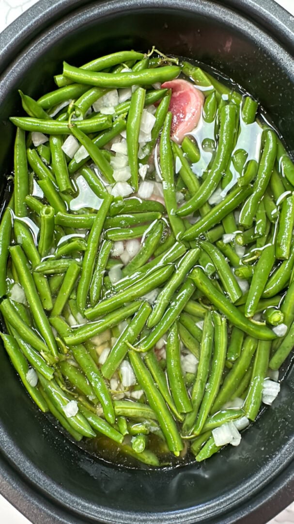 Crock Pot Southern Green Beans And Ham Hock Back To My Southern Roots