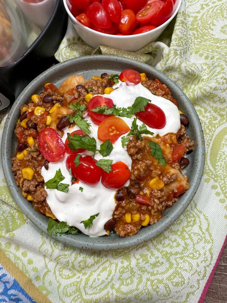 Easy Slow Cooker Mexican Casserole With Ground Beef Back To My