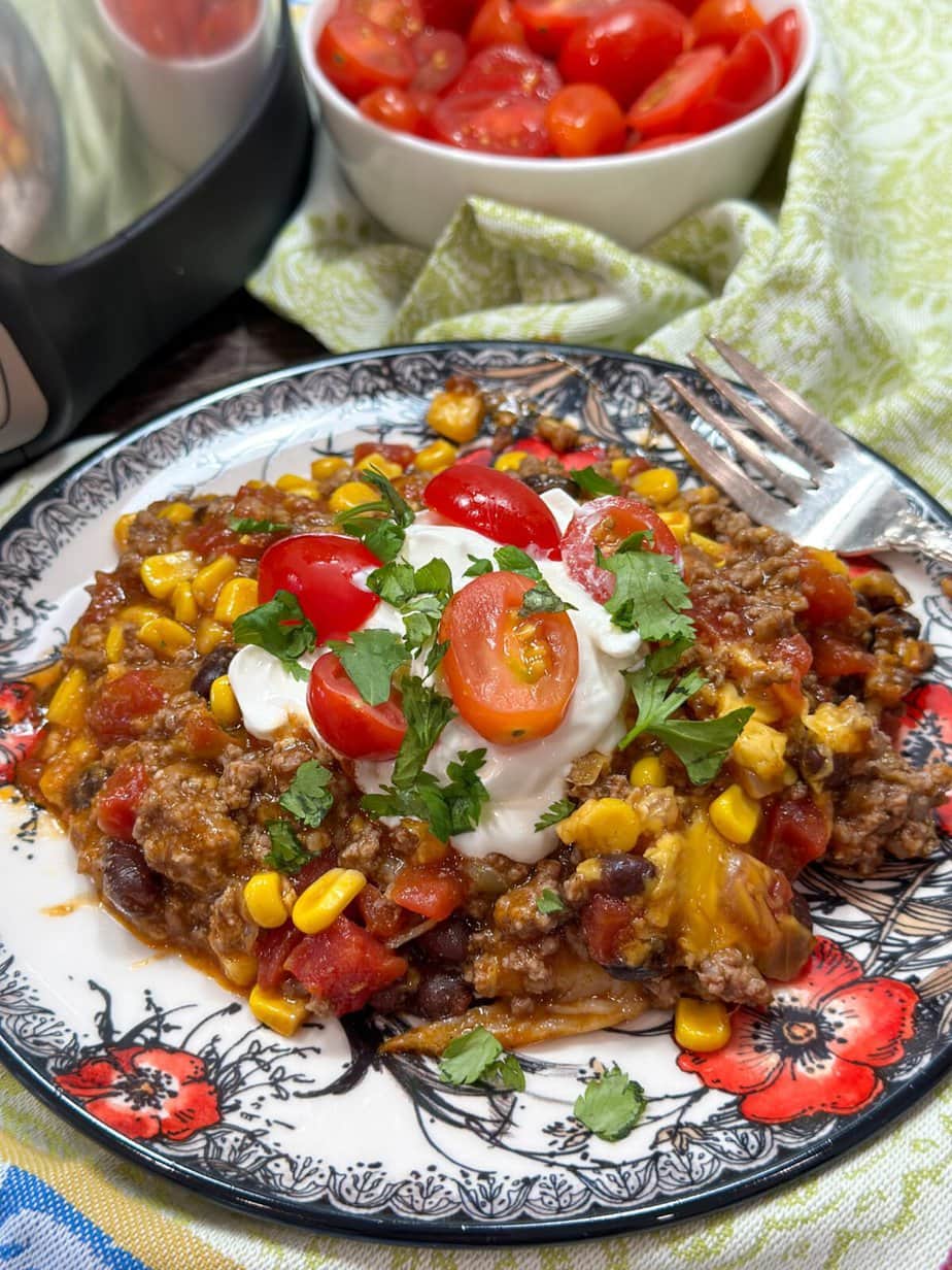 Easy Slow Cooker Mexican Casserole With Ground Beef Back To My