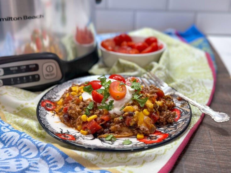 Easy Slow Cooker Mexican Casserole With Ground Beef Back To My