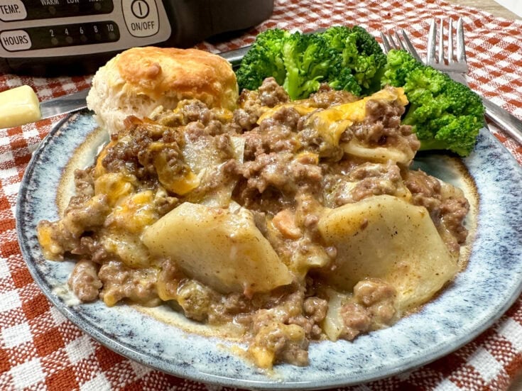 The Best Crock Pot Ground Beef And Potato Casserole Back To My