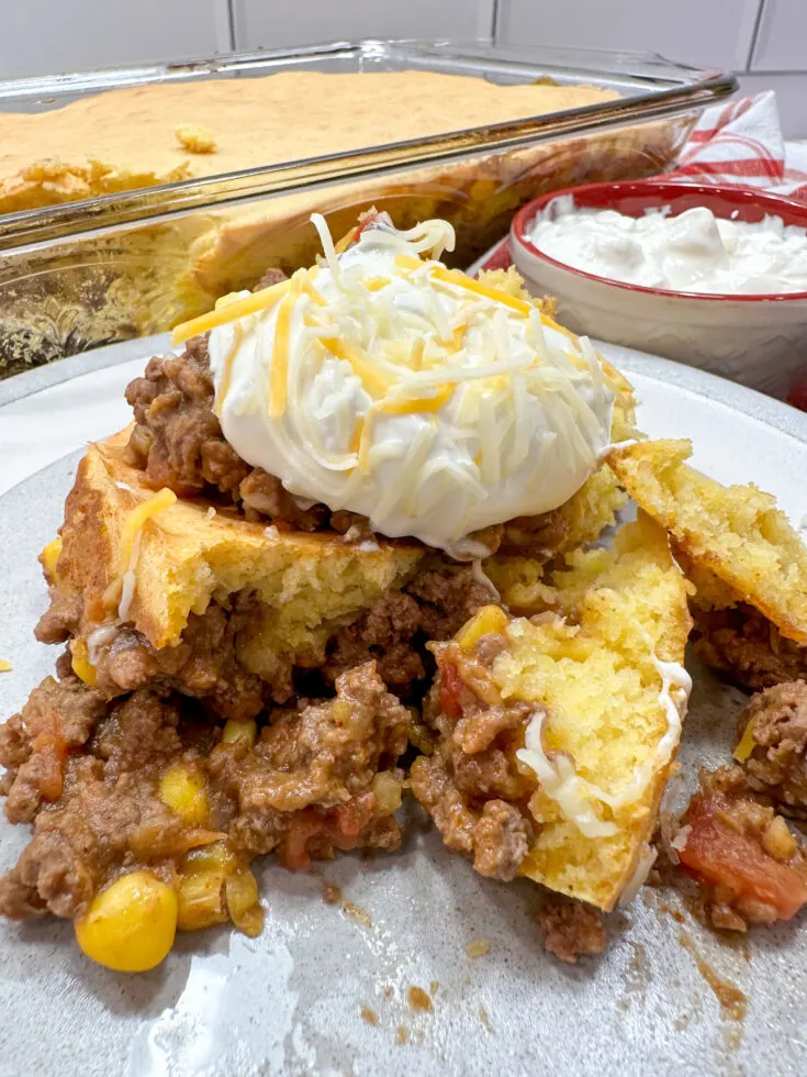 Easy Mexican Cornbread Casserole With Ground Beef - Back To My Southern ...