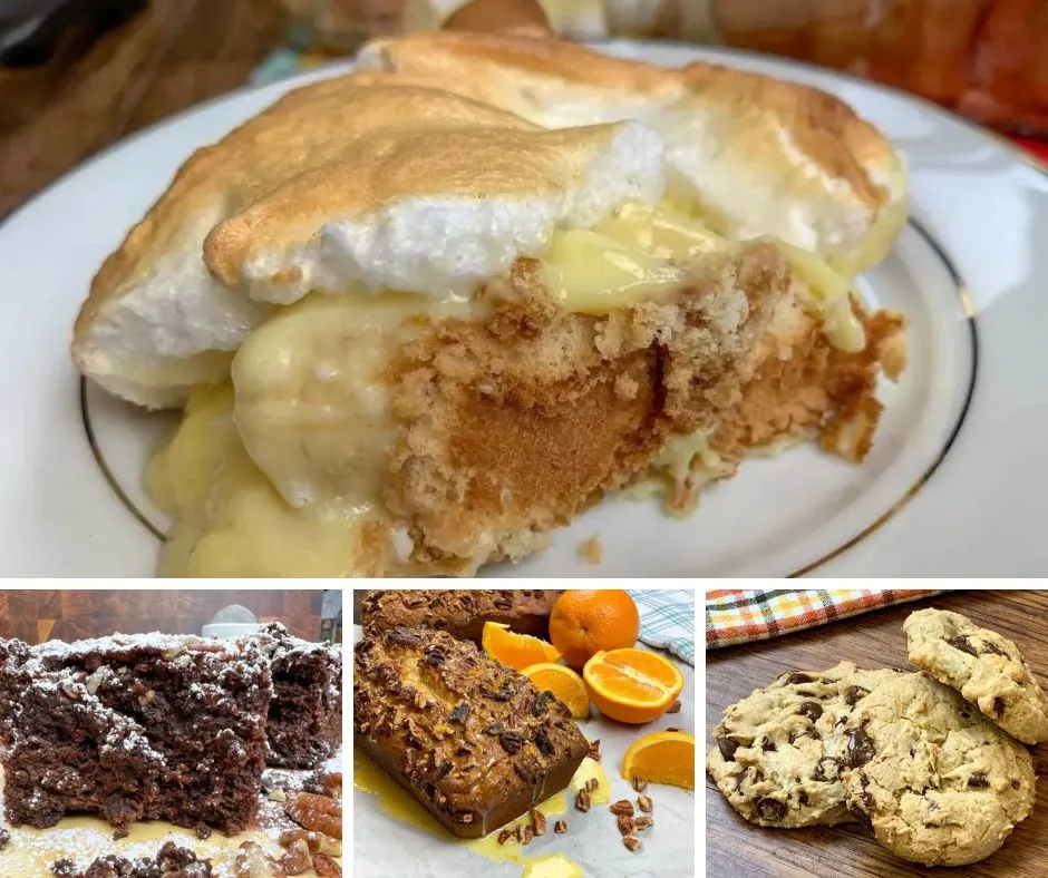 Grid of banana desserts.