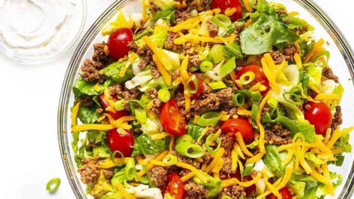 Image for Easy Healthy Taco Salad Recipe with Ground Beef
