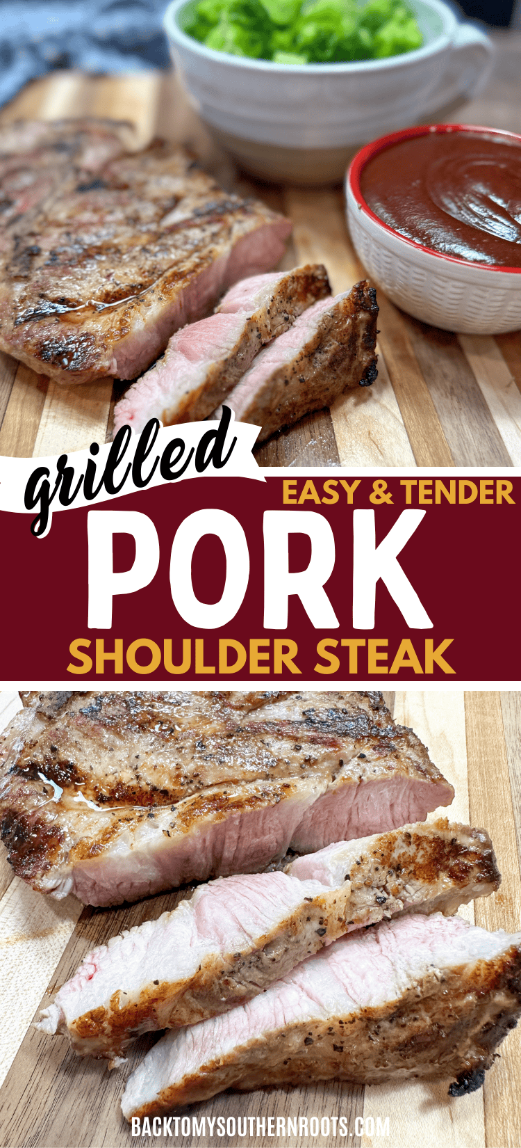 Easy And Tender Grilled Pork Shoulder Steak Back To My Southern Roots