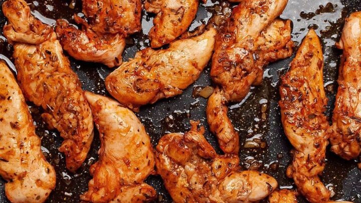 Image for Garlic Butter Chicken Tenderloins {Stovetop Recipe with VIDEO}