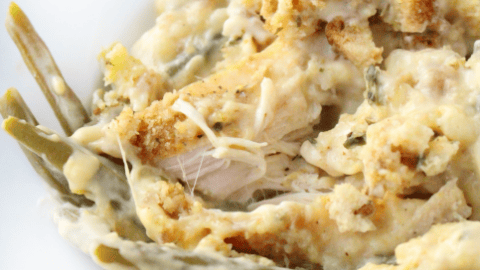 Image for Creamy Crockpot Chicken Stuffing and Green Beans